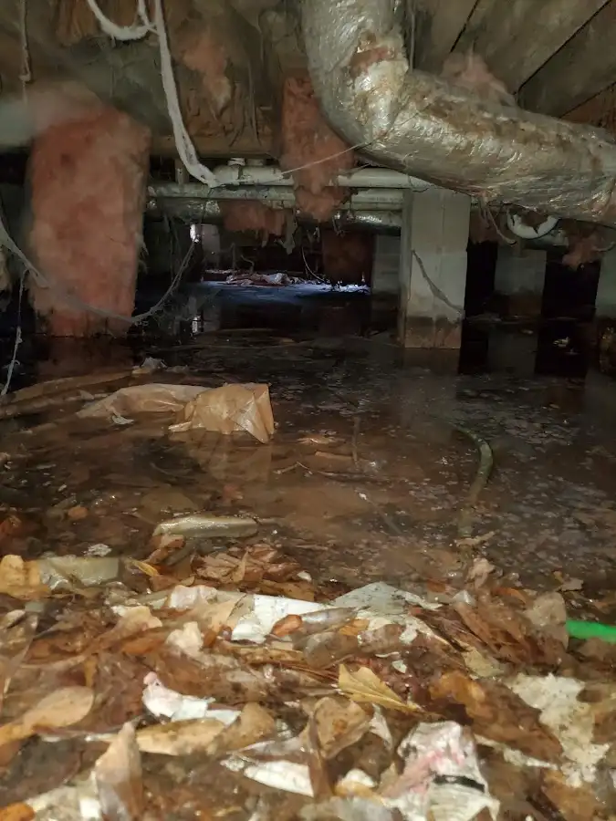 Crawl space flood assessment for Commercial Water Damage Restoration in Dorr